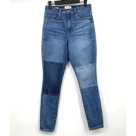 Universal Thread Jeans High Rise Skinny Blue Patch Denim - Picture 1 of 9